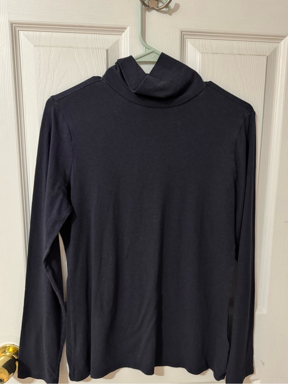 Pima Cotton Garnet Hill Essential Turtleneck Tee in Charcoal Gray -M Lagenlook